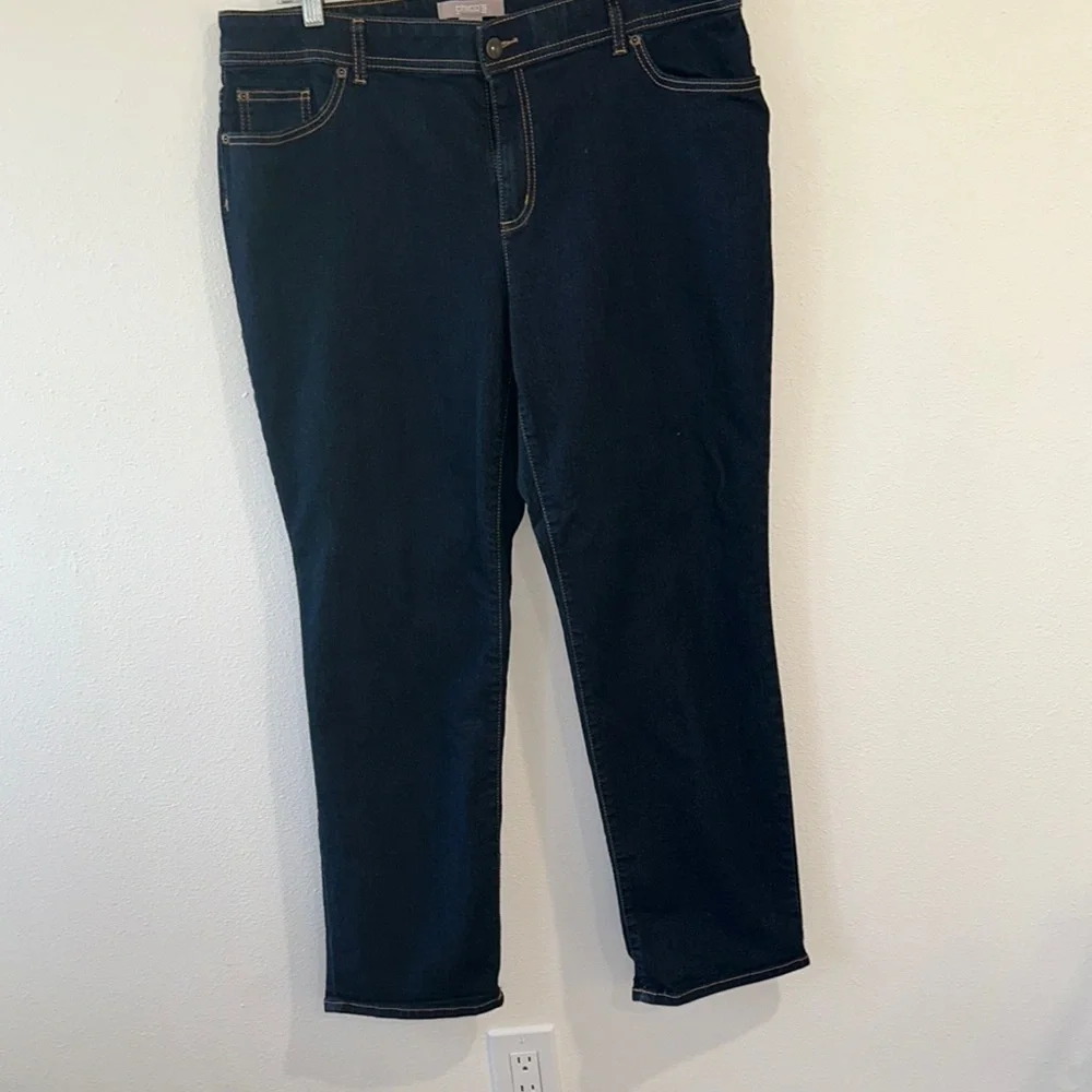 Chico's Blue Straight Leg Jeans Classic Style